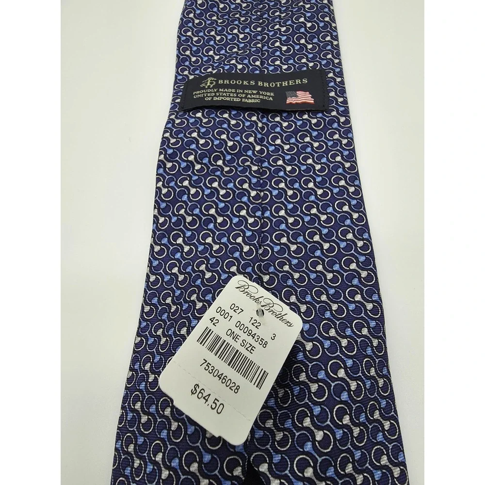 Brooks Brothers Geometric Blue Gray Tie 57.5